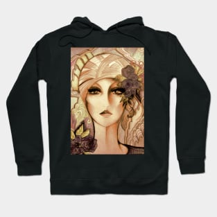 70S ART DECO DOLLY GIRL IN TURBAN Hoodie